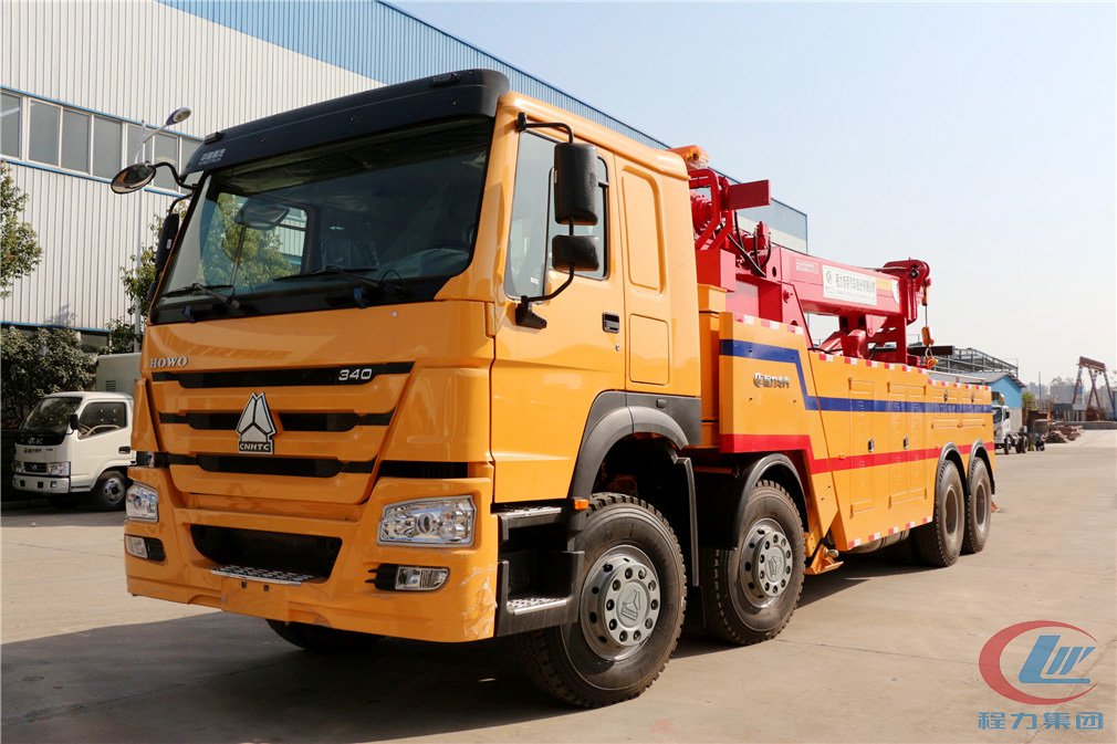 凯时优质运营商重汽豪沃前四后八一托一清障车侧面图