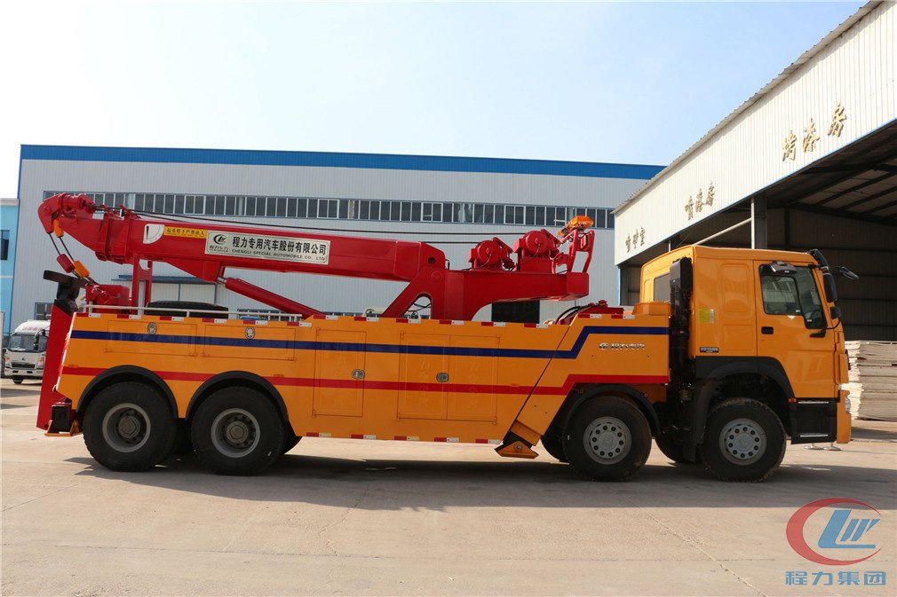 凯时优质运营商重汽豪沃前四后八一托一清障车侧面图